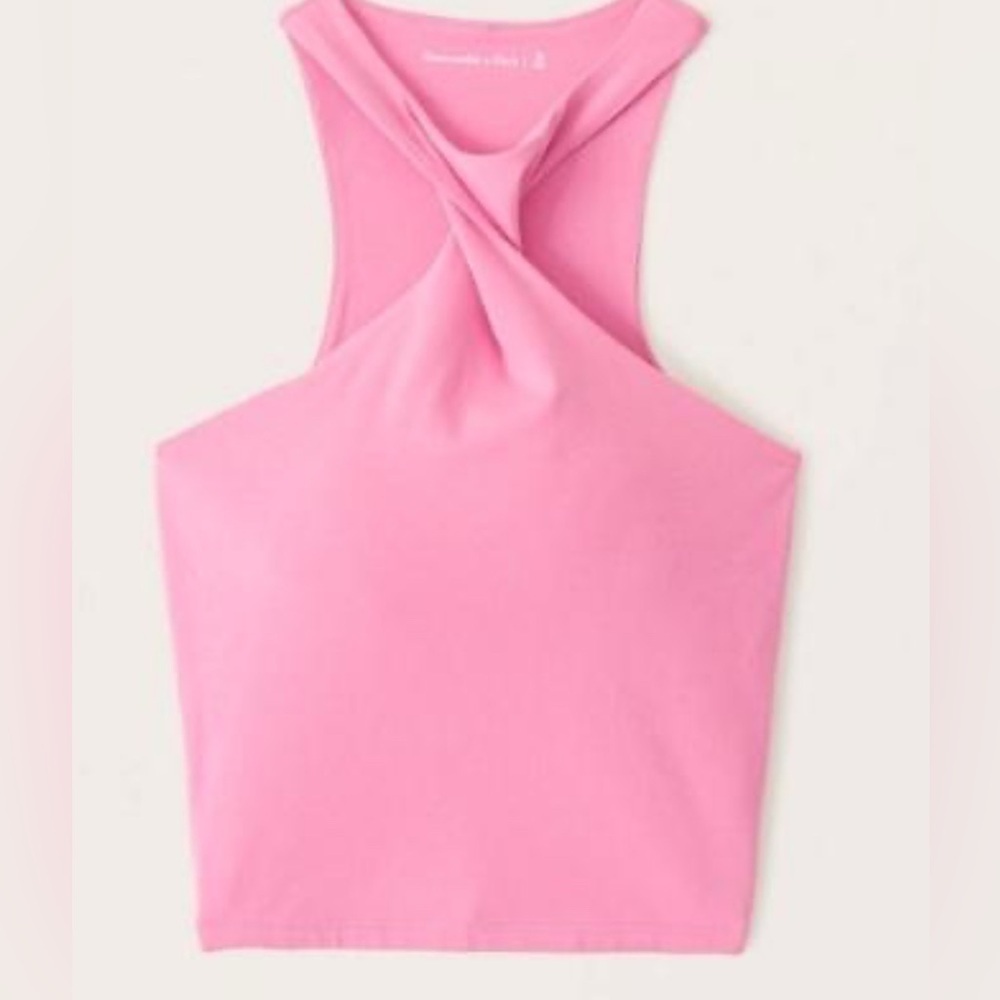 Abercrombie & Fitch pink twist neck top, medium